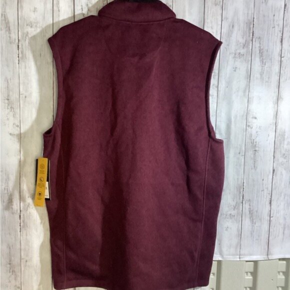 cowgirl argyle boho cozy grandpa dad Lee Fleece Vest In Zinfandel Red Size xl - Picture 3 of 4